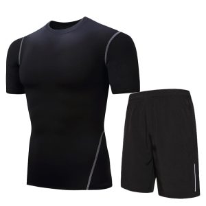 Daiong Compression Suit Plain Black T-Shirt Set Black 438466