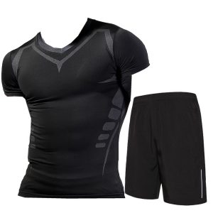 Compression Suit Daiong Tech T-Shirt Shorts Set Black 438623