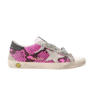 Golden Goose Superstar Kids Fuchsia Snakeskin Sneakers G36KS301 B36