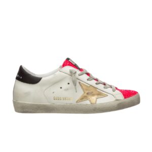 Sneakers Golden Goose Wmns Superstar White Glossy Pink Glitter Brown G36WS590 S45