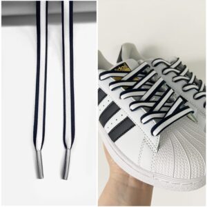 Gorilla Guard Adidas Black-White Stripes Laces 467893