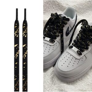 Gorilla Guard Air Force 1 Black-Gold Ink Laces White 470704