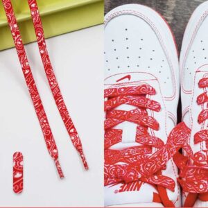 Gorilla Guard Air Force 1 White Red Red Paisley Laces 465490