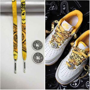 Gorilla Guard Air Force 1 Yellow Paisley Coins Laces 469714