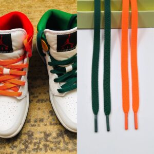 Gorilla Guard Air Jordan 1 Orange-Green Laces Green 469535