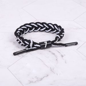 Jinduo Durant Black Braided Bracelet White 426029