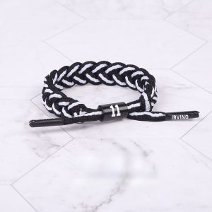 Jinduo Irving Black Braided Bracelet White 426027