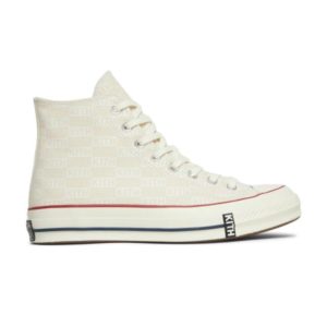 Kith x Converse Chuck 70 Hi White Monogram Sneakers 165523C