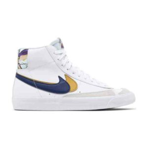 Nike Blazer Mid '77 SE GS Double Swoosh - White Gold Blue Void Cream DD1847 102