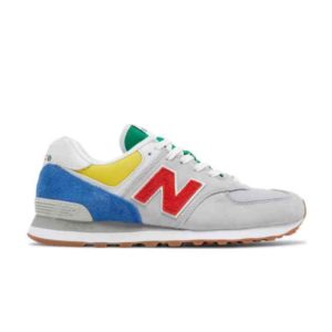 STAUD x New Balance 574 Rain Cloud Team Red sneakers White ML574ST