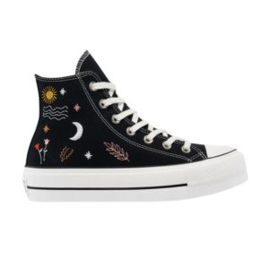 Wmns Converse Chuck Taylor All Star Platform High It's Okay To Wander Sneakers – Black Grey 571085C