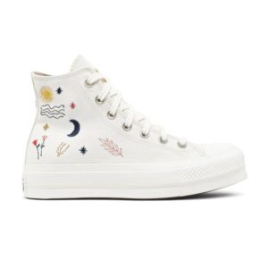 Wmns Converse Chuck Taylor All Star Platform High It's Okay To Wander Sneakers – Egret Black 571086C