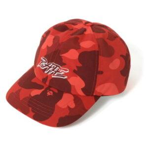 Baseball Cap BAPE A Bathing Ape Color Camo Panel Cap Red Grey 474810