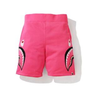 BAPE A Bathing Ape Neon Shark Sweat Shorts Pink Pink 478939