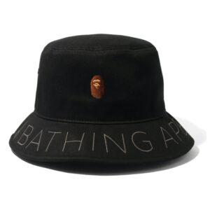 Panama BAPE A Bathing Ape Twill Bucket Hat Black Green 480696