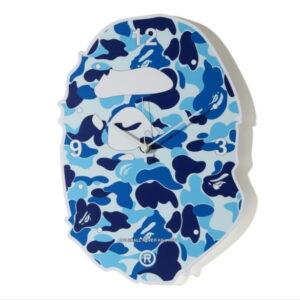 Wall Clock BAPE ABC Camo Ape Head Wall Clock Blue Blue 484321