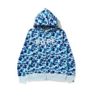 BAPE ABC Camo BAPE Swarovski Full Zip Hoodie Blue Blue 485138