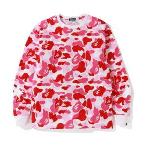 BAPE ABC Camo L/S Tee Pink Pink 489053