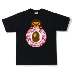 BAPE ABC Camo Milo on Busy Works Tee Black/Pink Black/Pink 489097