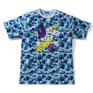 BAPE ABC Camo Multi Print Tee Blue Grey 489147