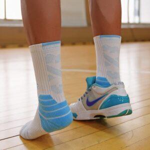 Sports socks Ehot 3X3 White-Blue Crew Socks 479018