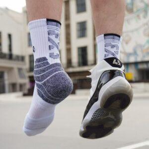 Sports socks Ehot 3X3 White-Grey Quarter Socks 479004