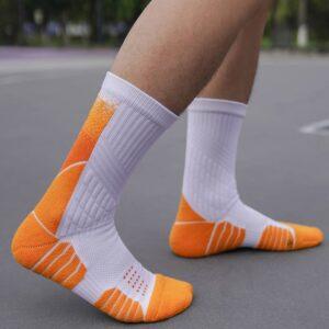 Ehot Formation White-Orange Crew Socks 485251