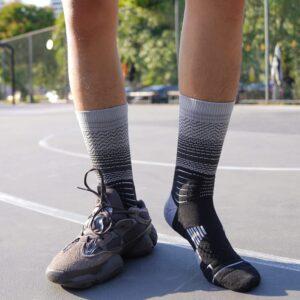 Sports socks Ehot Gradient Lines Black-Grey Crew Socks 481806