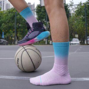 Sports socks Ehot Gradient Pink-Cyan Crew Socks 483790