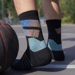 Sports socks Ehot Lined Black-Blue Quarter Socks 483262