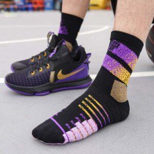 Sports socks Ehot Lined Black-Purple Quarter Socks 483270