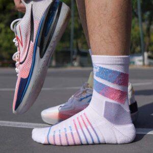 Sports socks Ehot Lined White-Pink Quarter Socks 483268