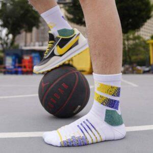 Ehot Lined White-Yellow Quarter Socks 483264