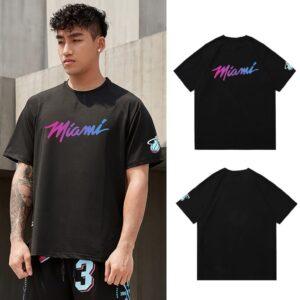 Ehot Miami Neon Gradient Black T-Shirt 475767