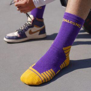 Ehot Spalding Controls Purple-Yellow Crew Socks 484361