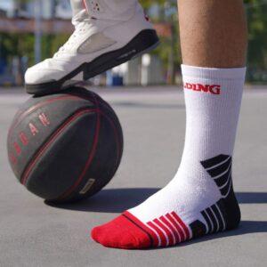 Sports socks Ehot Spalding Controls White-Red Crew Socks 484349