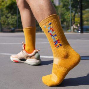 Sports socks Ehot Spalding Text Orange Crew Socks Black 481834