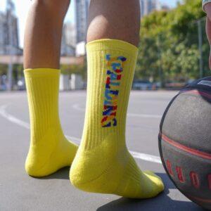 Ehot Spalding Text Yellow Crew Socks 481832