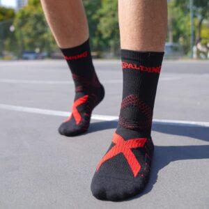 Sports socks Ehot Spalding Web Black-Red Crew Socks Red 481778