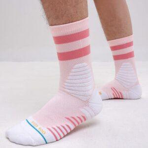 Sports socks Ehot Stripes Pink Crew Socks 486372