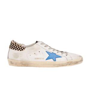 Golden Goose Distressed Superstar Low Top Sneaker Cream Blue G32MS590 E97