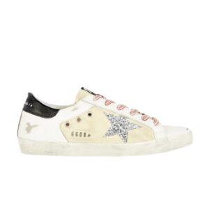 Golden Goose Superstar Silver Glitter Sneakers G36WS590 S63