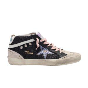 Sneakers Golden Goose Wmns Mid Star Black Glitter Iridescent Black G36WS634 V6