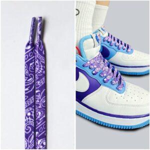 Gorilla Guard Air Force 1 Lakers Purple Paisley Laces Red 473553