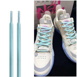 Gorilla Guard Light Blue Round Laces White 471938