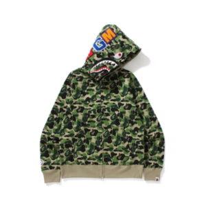 BAPE ABC Camo Shark Full Zip Hoodie Green Green 493169