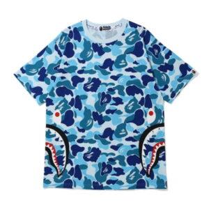 BAPE ABC Camo Side Shark Tee Blue Black 491722