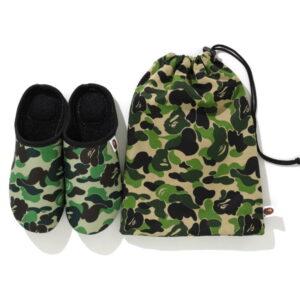 BAPE ABC Slippers & Pouch Set Green Silver 495898