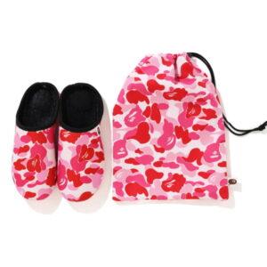 BAPE ABC Slippers & Pouch Set Pink Blue 495894