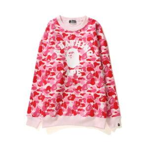 Sweatshirt BAPE Abc College Oversized Crewneck Crewneck (Ladies) Pink Pink 492006